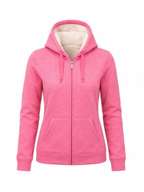 Women's City Streets Pink & White Sherpa Lined Hoodie XL